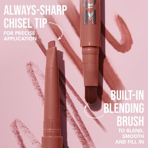 BUXOM Power Line Plumping Lip Liner - Long Lasting, Waterproof & Moisturizing Formula with Peptides & Vitamin E