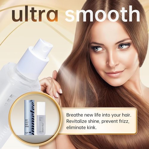 Immetee Antifrizz Hair Spray - Instant Straightener for Silky Smooth, Frizz Control | 150ml/5.28fl.oz