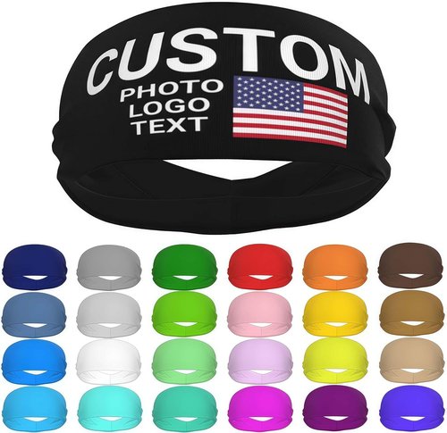 Skiennix Custom Sports Headband - Moisture-Wicking, Breathable, Elastic Design | Personalized Photo/Logo/Text