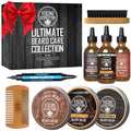 Viking Revolution Ultimate Beard Care Collection - Gifts for Men Includes Oil, Balm, Brush, Comb and Pen - Beard Kit for Men with Sandalwood, Spiced Vanilla, Coffee Whiskey, Sweet Tobacco