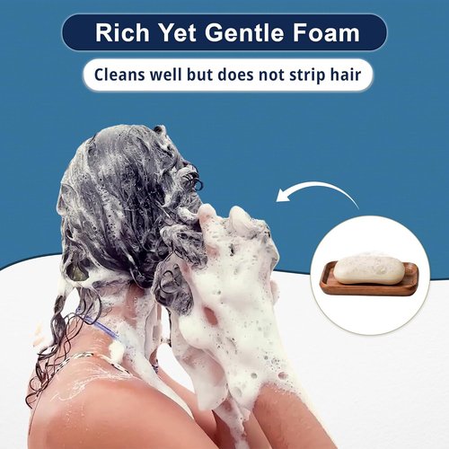 Shampoo Bar for Curly & Wavy Hair - Coconut Moisturizing & Conditioning | Tropical Scent, 3.53 Oz