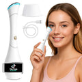Eye Massager Wand with Heat, Vibration & Red/Blue LED, Ionic (Galvanic) Skincare Absorption, USB‑C Rechargeable with Charging Base, Helps Reduce the Look of Puffiness & Dark Circles