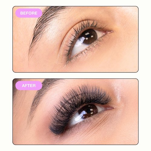 Curacoro 5D W-Shaped Clover Eyelashes Extension, 0.07 CC Curl, 10mm Length, Individual Eyelash Extensions, Easy Application & Long Lasting