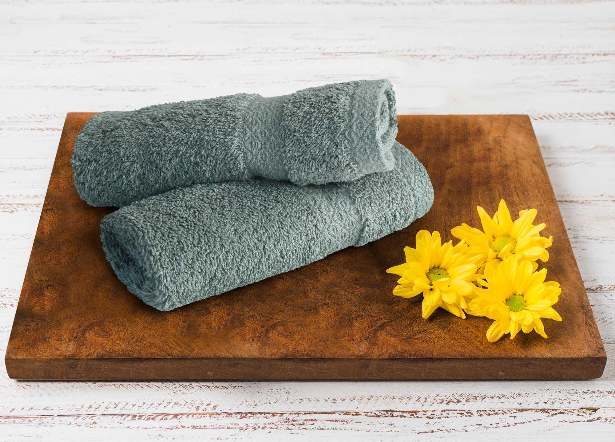 YRALY Premium Turkish Cotton Washcloths (4 Pack) Hotel Quality Ultra Soft & Absorbent Towels for Face, Hand, Kitchen & Cleaning – Sage Green
