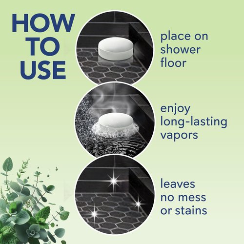 Sinucleanse Vapor Shower Steamers, All Natural Eucalyptus & Mint Aromatherapy, 12 Extra Large Vapor Shower Tablets, Relaxation and Spa Gifts for Women and Men, Made in USA