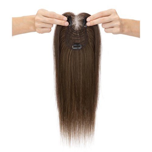 Rich Choices Hair Toppers for Women Real Human Hair Remy Hairs Toppers Hairpieces for Women with Thinning Crown Wispy Clip in Topper 10 Inch No Bang-#2 Dark Brown