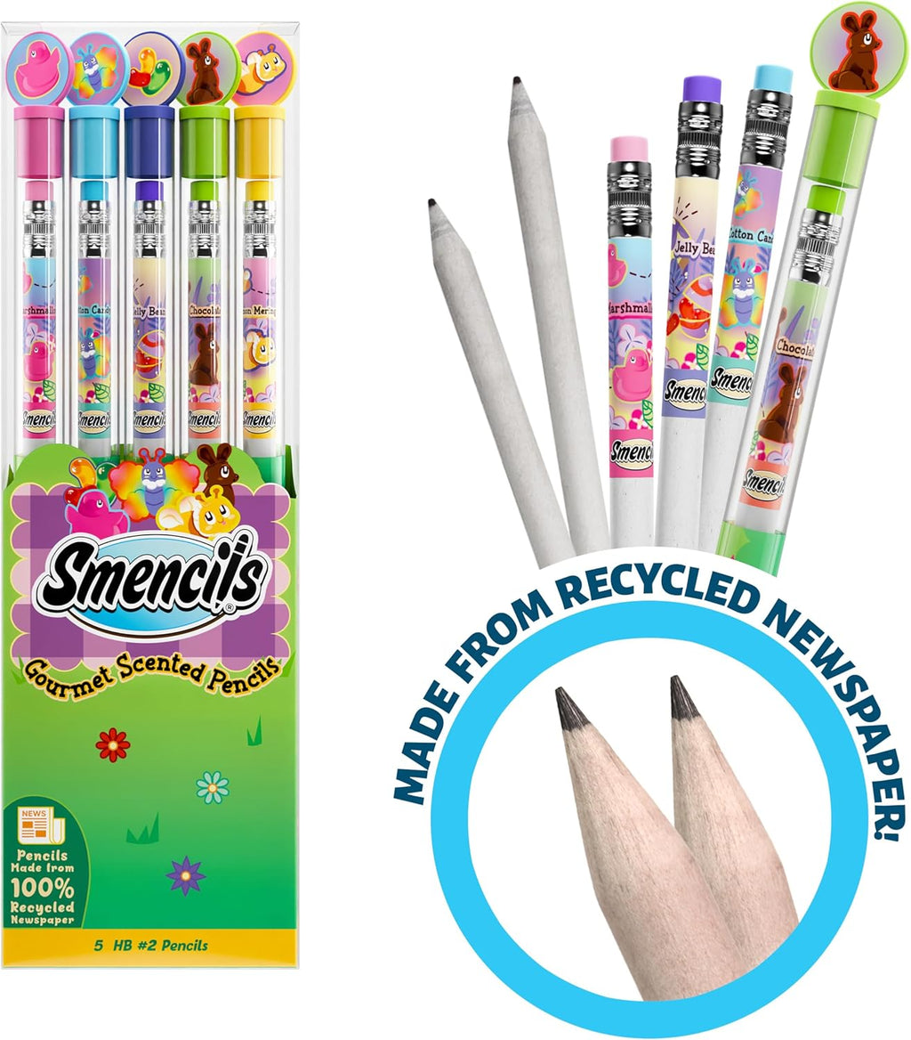 Spring Smencils - Scented HB #2 Pencils, 5 Count | Perfect Gifts for Kids & Classroom Rewards