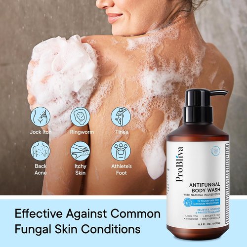 Skiennix Antifungal Body Wash - Medicated Treatment for Jock Itch, Ringworm & Back Acne - Tea Tree Oil & Tolnaftate