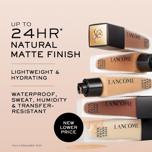 Lancôme Teint Idole Ultra Wear Foundation - Long-Lasting, Medium-Full Coverage, Waterproof & Hydrating, Natural Matte Finish