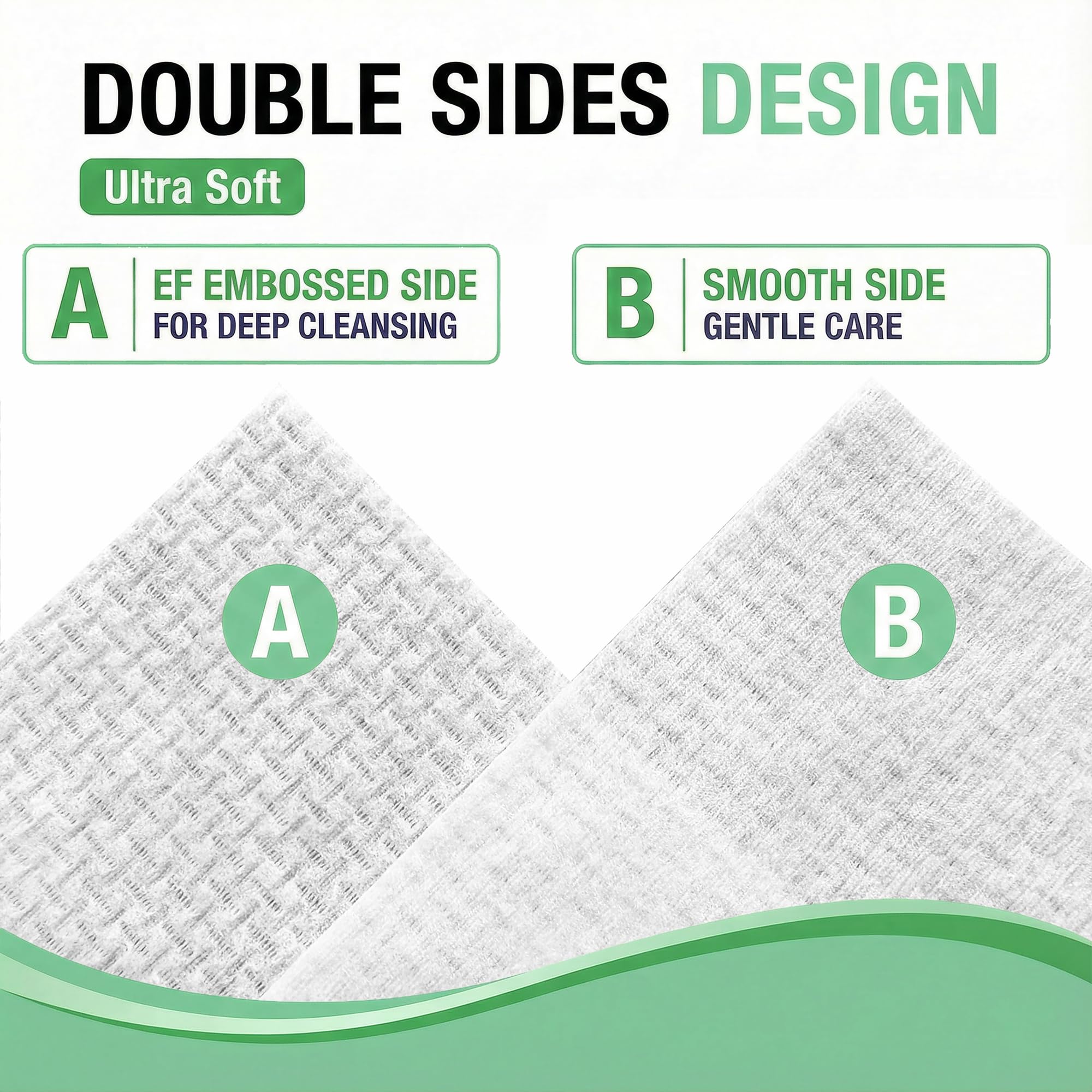 Vinda Face Towels, Disposable, XL facial towels, 50 Count - Thick 100% Rayon Fabric Dry Wipes for Sensitive Skin & Makeup Removal