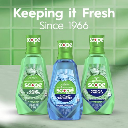 Crest Scope Classic Mouthwash, Original Formula, 500 Ml, 4 Count