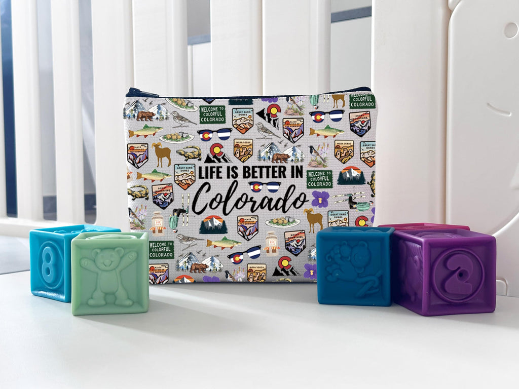 WCGXKO Colorado Travel Trip Gift Life Is Better In Colorado Makeup Bag Colorado Vacation Souvenirs (Better In Colorado)
