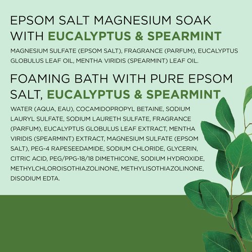 Dr Teal's Pure Epsom Salt Soak and Foaming Bath, Relax & Relief with Eucalyptus & Spearmint, Combo Pack