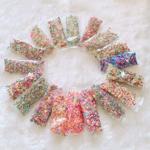 NAIL ANGEL 18bags Different Design Mix Bag Polymer Clay Slices Fruit Cake Flower Etc Shapes Mix 10051