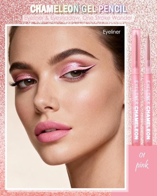 Skiennix Multichrome Gel Eyeliner - Waterproof Pink Shifting Glitter Pencil for Stunning Eye Looks | 01