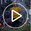 Halloween Ghost Animatronic Prop 49 Inch Life Size Outdoor Scary Decor with Glowing Eyes & Sound Activation