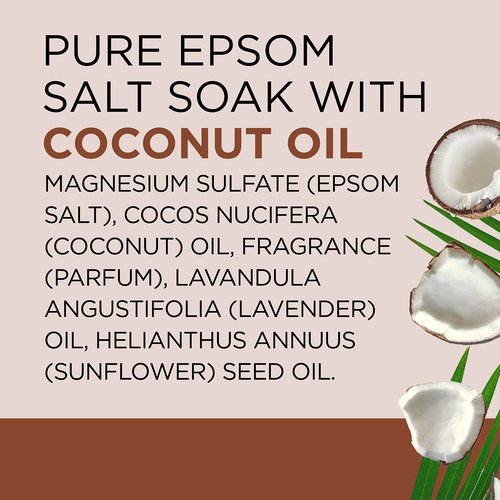 Dr Teal's Epsom Salt Magnesium Soak, Nourish & Protect with Coconut Oil, 3 lbs (Pack of 4)