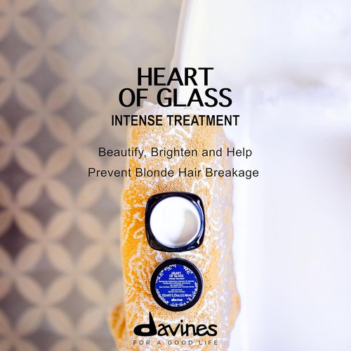 Davines Heart of Glass Intense Treatment - Deep Repair Mask for Blonde Hair, 5.07 oz