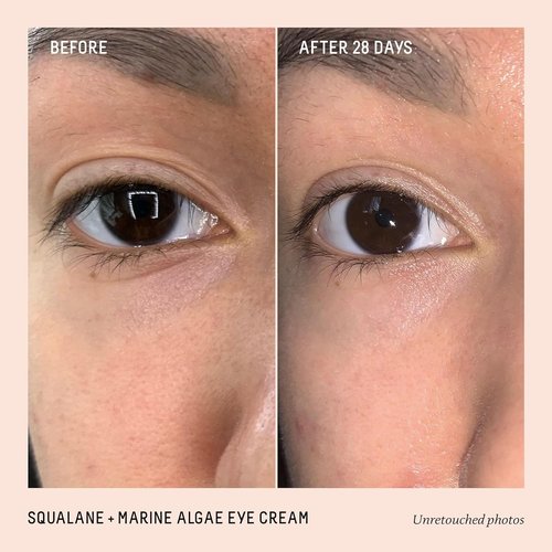 Biossance Squalane & Marine Algae Eye Cream - Anti-Aging Hydrating Formula for Fine Lines & Puffiness - 0.5 Ounce