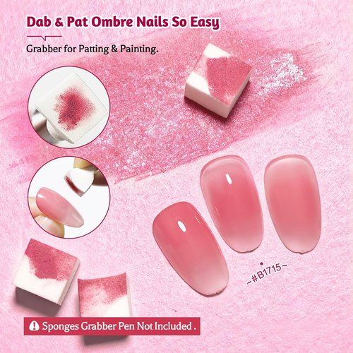 JODSONE Sponge Pat Paint Nail Gel 9 Colors Ombre Nails Gradient Blush Effect Painting Gel for Nail Art Design Nail Salon