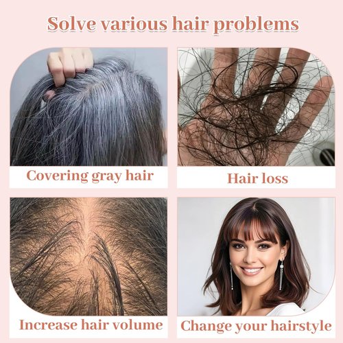 Matriarchs Hair Toppers For Women Real Human Hair,12inch Wispy Clip In Bangs Toppers Hair Pieces For Women With Thinning Crown, 360°3D Cover Realistic Scalp Line Hairpieces (Dark Brown)