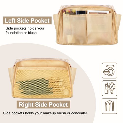MAANGE Small Makeup Bag for Women Cosmetic Bag with Zipper Travel Makeup Bag of Soft PU Leather Cute Make Up Pouch