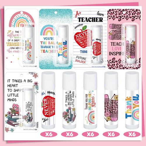 Sacubee 15 Pack Teacher Employee Appreciation Gift Bulk Lip Balm Employee Staff Appreciation Teacher Staff Team Thank You Gift Bulk Honey Flavor Balm Inspirational Party Favors for Women Men (Classic)