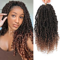 Passion Twist Crochet Hair, Passion Twist Crochet Hair Pre-Twisted 18 inch 8 Packs, Soft Pre Looped Curly Crochet Braid Hair Extension,Pre Looped Crochet Hair For Black Women(T30)