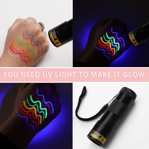 BOBISUKA UV Neon Liquid Eyeliner Set - 8 Matte Waterproof Pigmented Colors for Eye Makeup Gift