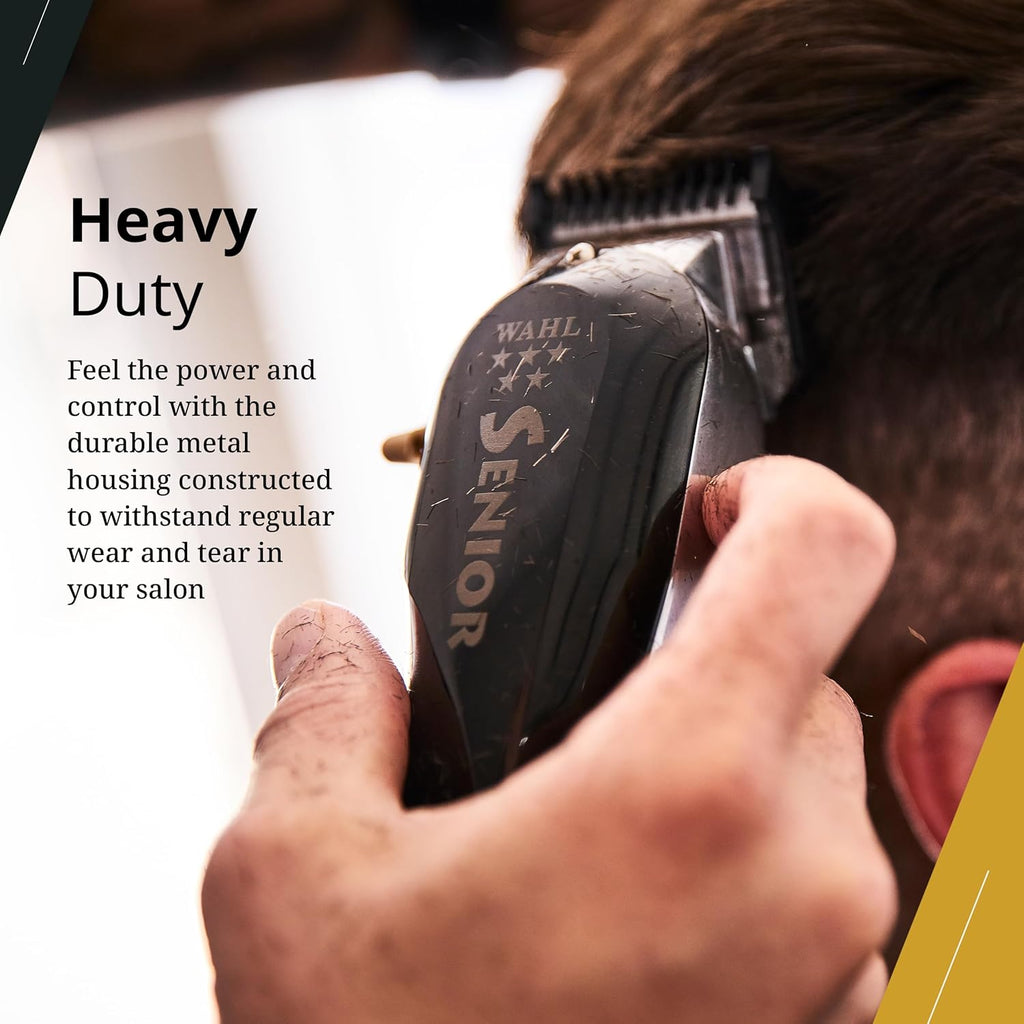 Wahl Professional 5 Star Senior Clipper - V9000 Motor, Adjustable Taper Lever & 3 Cutting Guides