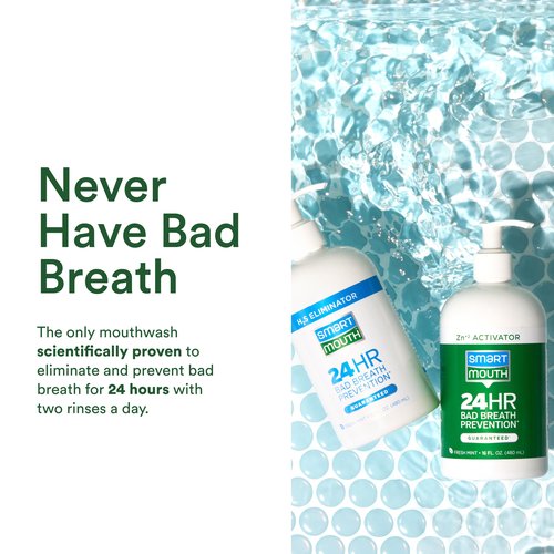 SmartMouth Original 2-Bottle Activated Mouthwash with Pumps, Bad Breath Support, 32 fl oz