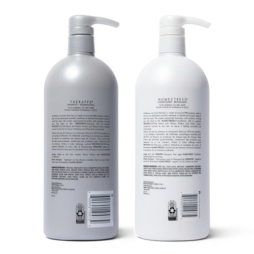 Nexxus Therappe & Humectress Shampoo and Conditioner Set - Silicone-Free Moisturizing Formula | 33.8 oz Each for Thicker, Stronger Hair