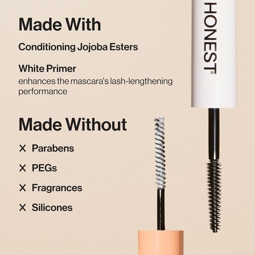 Honest Beauty 2-in-1 Extreme Length Mascara & Lash Primer - Lengthening & Volumizing | Cruelty-Free | Black, 0.27 fl oz