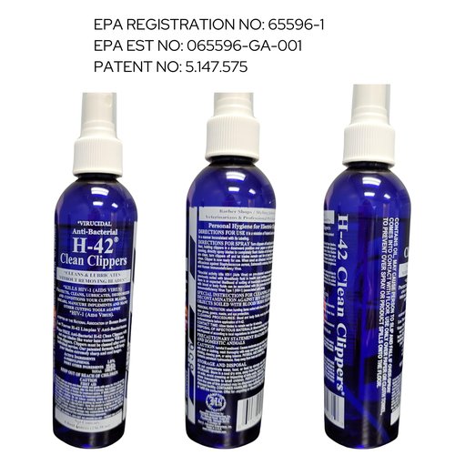 H-42 Clipper Blade Cleaner – Waterless Clipper Cleaner for Barbers, Anti-Rust Formula for Clippers and Trimmers, Cleans and Cools Blades, 8oz Spray Bottle (Pack of 1)