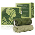 SubSahara Authentic African Net Sponge - 2 Pack Exfoliating Bath & Shower Loofah Sponge for Body & Face, Gentle Scrubber for All Skin Types, Travel, Durable (Olive Green & Light Green)