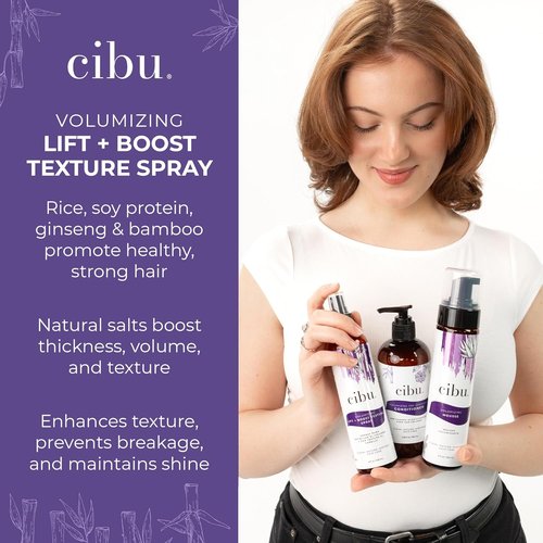 CIBU Volume Lift Texture Spray - Nutrient-Rich Volumizing Formula with Rice Soy Protein & Ginseng | 8oz