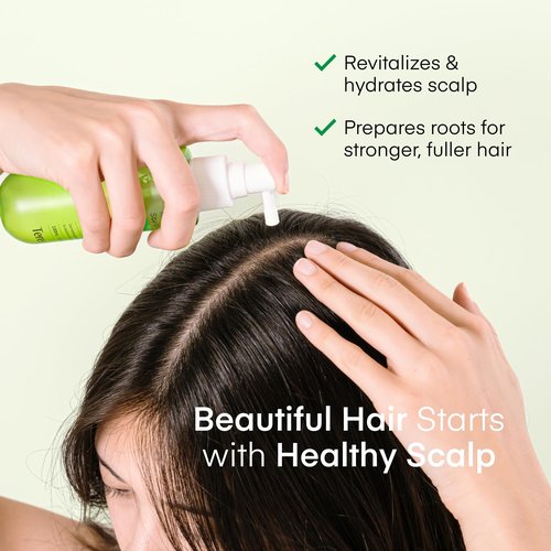 Scalp Serum for Hair Growth Spray - Korean Vegan Treatment for Hair Loss, Thinning & Itchy Scalp, Dermatologically-Tested, Lightweight Exfoliates Dandruff, Strengthen Roots for Men & Women - 2 Pack
