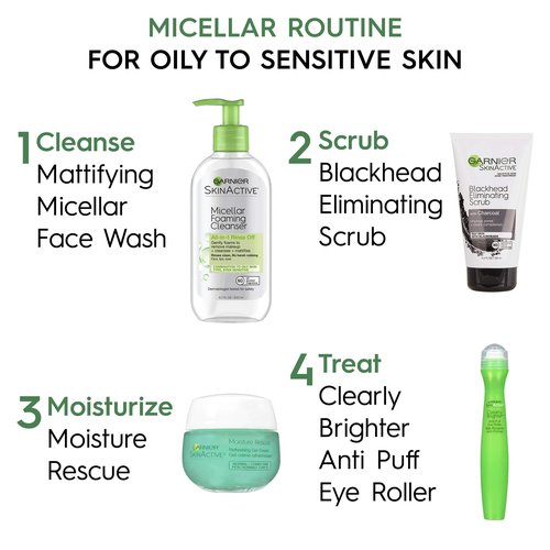 Garnier SkinActive Micellar Foaming Face Wash, For Oily Skin, 6.7 fl oz