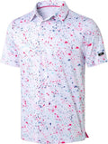 Obla Men's Golf Polo Shirt - Short Sleeve Dry Fit Performance | Moisture-Wicking Casual Print
