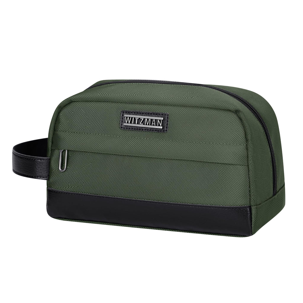 WITZMAN Toiletry Bag for Men Women Lightweight Hanging Travel Bathroom Bag Water-resistant Dopp Kit Shaving Bag Cosmetic bag （B692 Army Green）