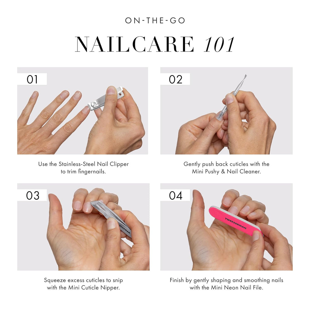 Tweezerman Mini Neon Nail Rescue Kit - Essential Nail Care Tools for Perfect Manicures