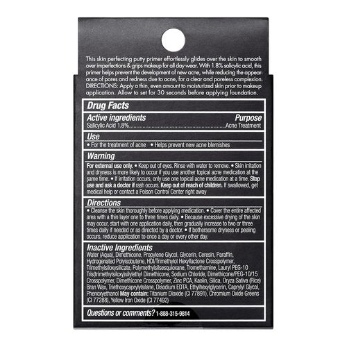 e.l.f. Acne Fighting Putty Primer - 1.8% Salicylic Acid Formula Reduces Breakouts & Minimizes Pores | 0.74 Oz