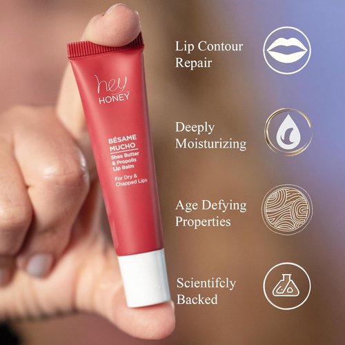Hey Honey Skincare Bésame Mucho Lip Balm - Intensive Hydration & Natural Moisturizing Treatment | 0.5 oz