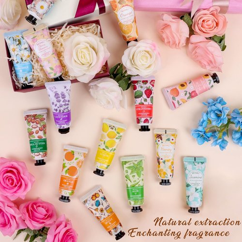 24 Pack Hand Cream Gift Set For Women, Mini Hand Lotion Travel Size in Bulk for Dry Cracked Hands, Mothers Day Gifts,Teacher Appreciation Gifts,Thanksgiving Gift, Bridesmaid Gift,Party Favors
