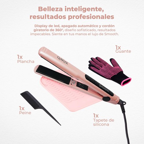 Hair Straightener Smooth Claylal Professional Ceramic Coated – 480°F High Heat, 1 1/4" Floating Plates, Keratin & Hair Treatment Sealing, Fast Salon-Quality Results.