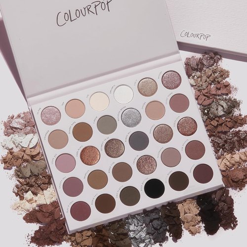 ColourPop Stone Cold Fox Eyeshadow Palette & Hydrating Setting Mist Bundle - 30-Pan Cool Matte & Metallic Shades