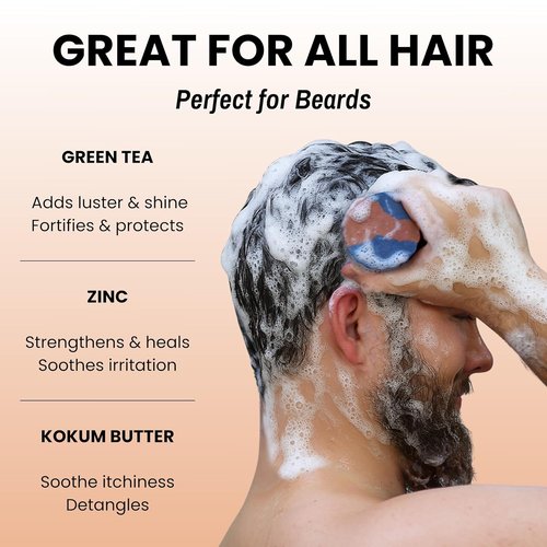 Otter Co. Men's Shampoo Bar & Beard Wash - Argan Oil & Sandalwood | Vegan, Sulfate-Free, Non-Toxic - 100% Organic Ingredients, All Hair Types