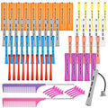 Skiennix 60 Pcs Perming Rods Set - 8 Sizes Cold Wave Rollers with Combs & Clips for Hair Styling