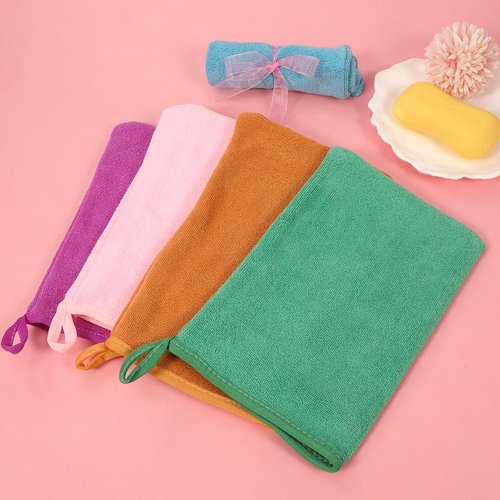 PHOGARY 5 Pack Microfiber Face Cloths, 6"x8" Fast Drying Bath Mitts Washcloth, Super Absorbent Soft Lightweight Towel Body Facial Cloths Small Wash Mitt for Travel Showering Washing Face