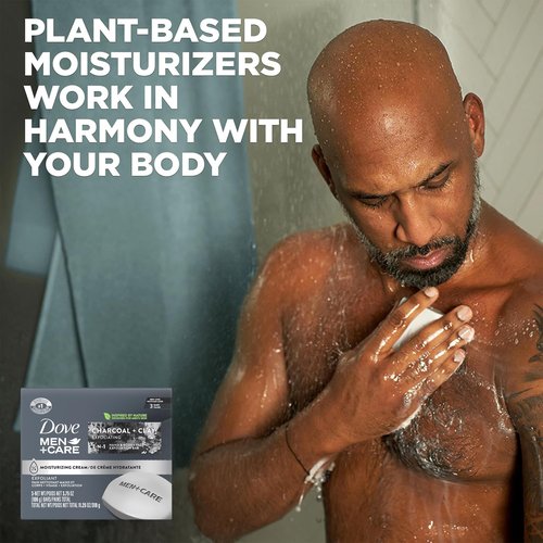Dove Men + Care Bar Soap Charcoal Clay, 12 Count, 3 in 1 Body Face and Hand Exfoliating, Purifying Bar Soaps for Men, Plant Based with Essential Oils, Moisturizes Dry Skin, Clean Scent, 3.75 oz. Each